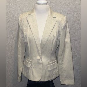 Mossimo Supply Co. Cream Patterned Blazer
